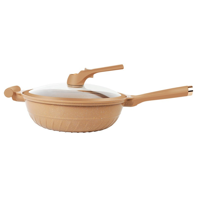 Micro-pressure non-stick household frying pan