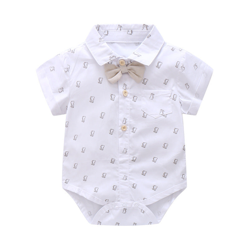 Gentleman Short Sleeve Outing Romper for baby boy